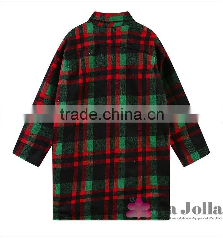 2016 Fashion New coltsfoot han edition loose classic grid female cotton coat to keep warm coat 192