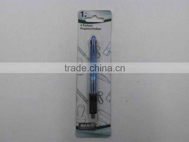 4 color ballpoint plastic telescopic ball pen