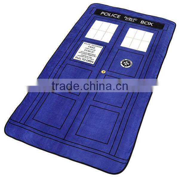 New Doctor Who DW TARDIS Police Box Throw Blanket Coral Fleece Carpet Christmas Gift