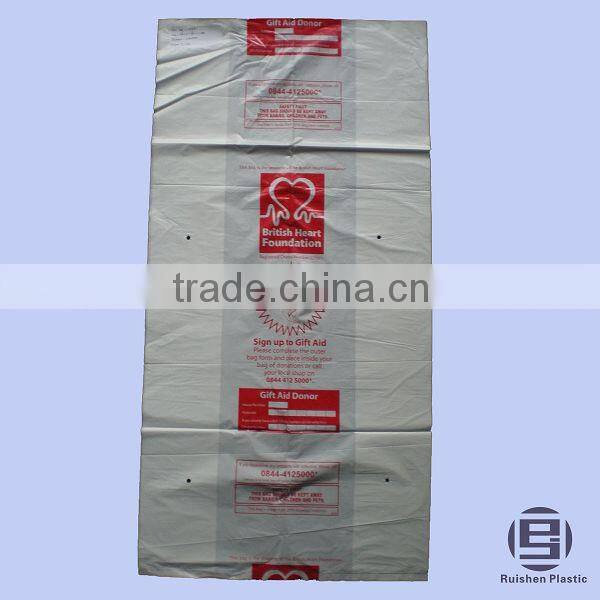 ABC Biodegradable PE Plastic Donation Bag With Printing For Collection