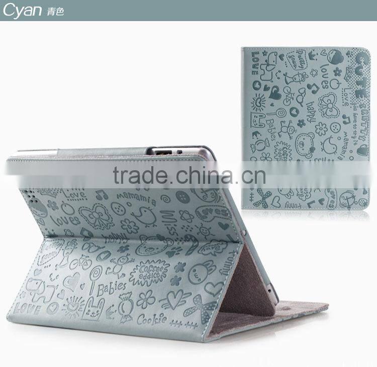 Hot selling high quality Cute stand leather case for ipad Air