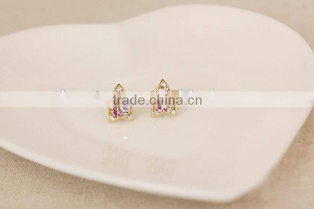 Fancy crystal star stud star shaped diamond earrings statement star earring
