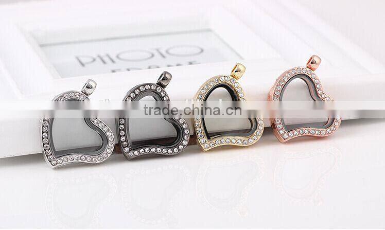 rainbow color fashion lady jewelry colorful heart locket necklace
