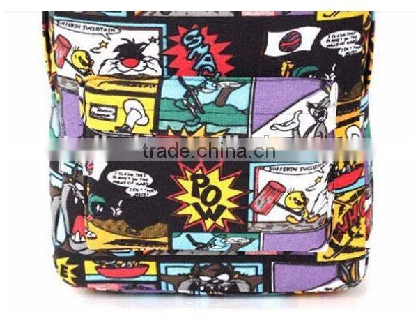 Hippie Facebook Canvas Backpacks Student School Bag Cartoon mc Print Rucksack Outdoor Travel Pack Graffit