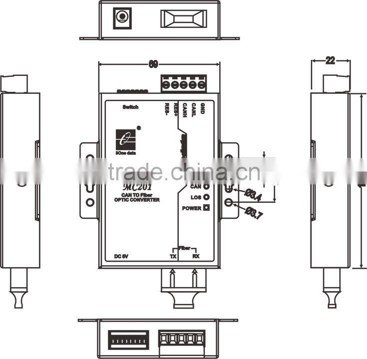 CAN bus to Fiber Optic converter