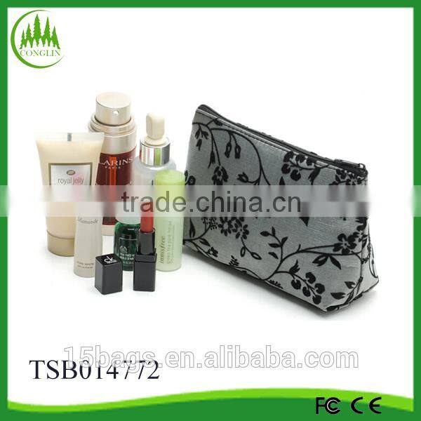 new product fashion China 2015 women felt soft women cosmetic bag fabric