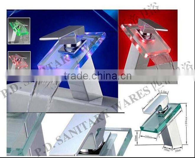 Sanitary ware LED waterfall faucet