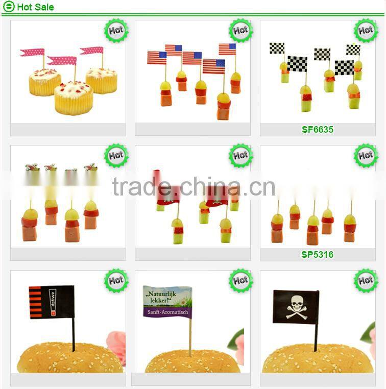New style hot sell flag bamboo party cocktail food stick