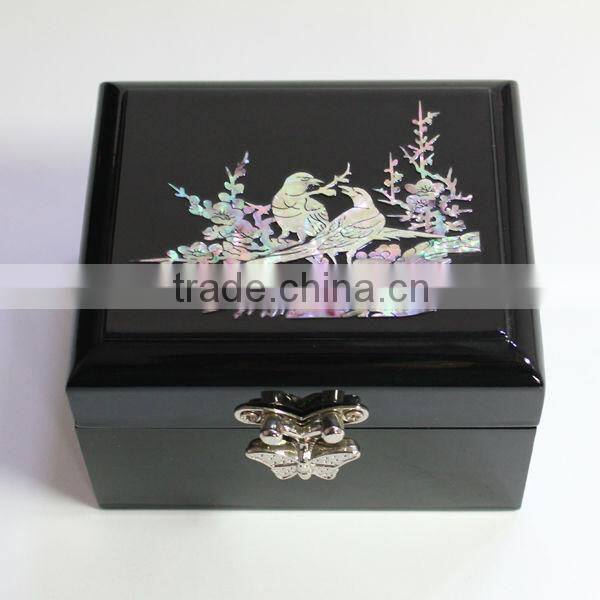 High end wooden pierced earring jewelry box