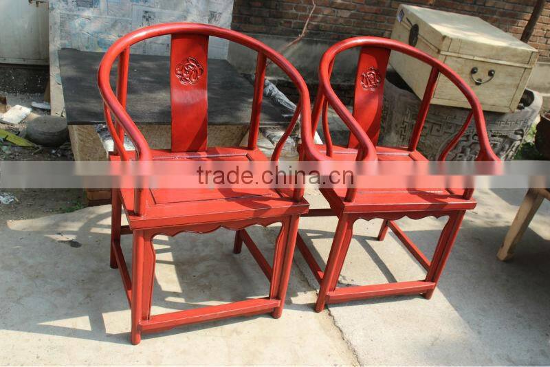 commercial furniture, antique pine wood red chair