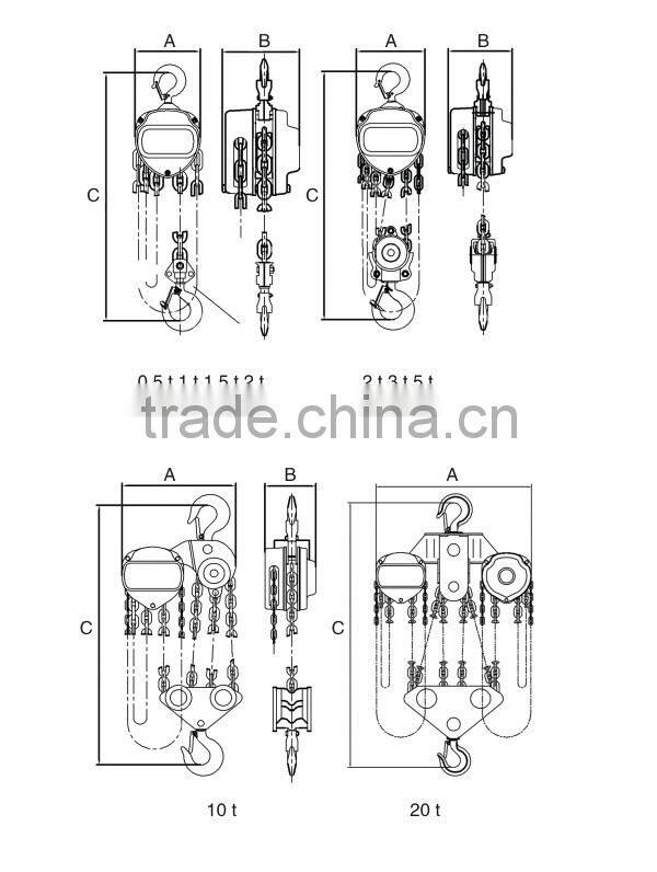 New Designed Hand Operated Garage Door Chain Hoist