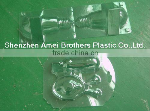vacuum forming clear PET plastic tray for bulb packing