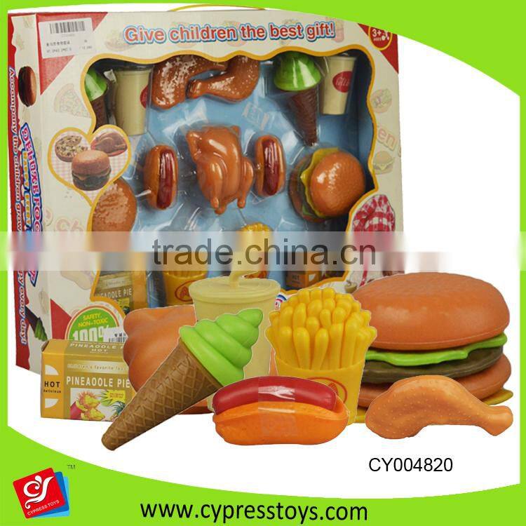 Deluxe Fast Food Pretend Playset For Kids With Burger Turkey Icecream And More