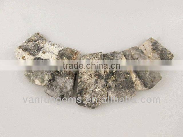 AA grade White Pyrite rectangle freeform beads for necklace