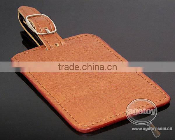 Red Leather Luggage Tag