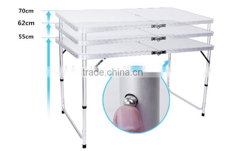 Camping portable aluminum adjustable height folding picnic table