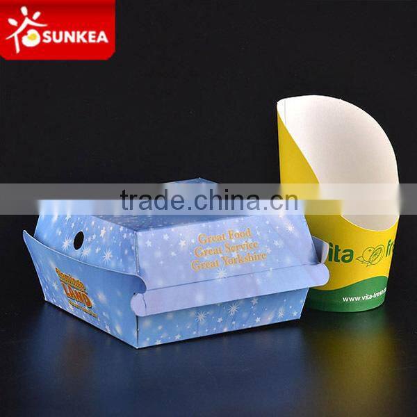 Disposable Chip cups, chip cartons of food grade paperboard