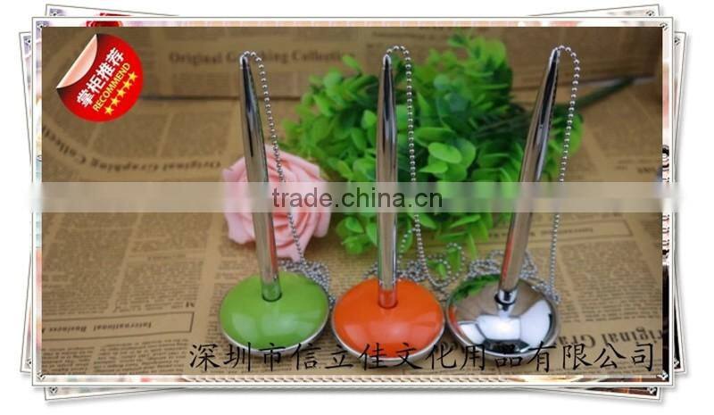 TT-13 fashionable desk pen with chain , bank pen with lovely pen stand