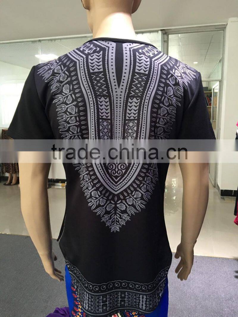 Wholesale dashiki supplier mens tall tee extra long side zip t shirt