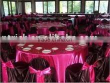 Fancy factory wholesale satin table cloth/ table cloth for wedding hotel/ round satin overlay