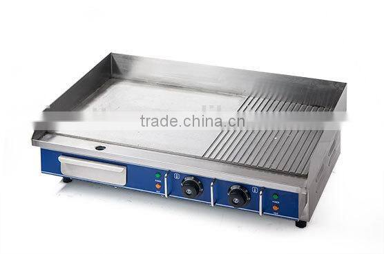 Stainless Steel Commercial Electric Griddle Half Griddle and Half Grill Style