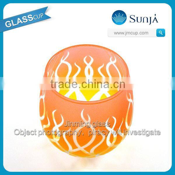 OEM painting east asia exporting glas Chromatic Glass Ice cream glasses with cool design pattern tumbler Ice cream Glass Tumbler