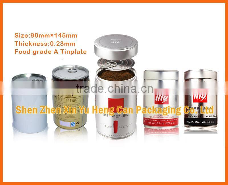 Food grade Empty Round Coffee Can/ coffee tin box/tin container for tea/coffee