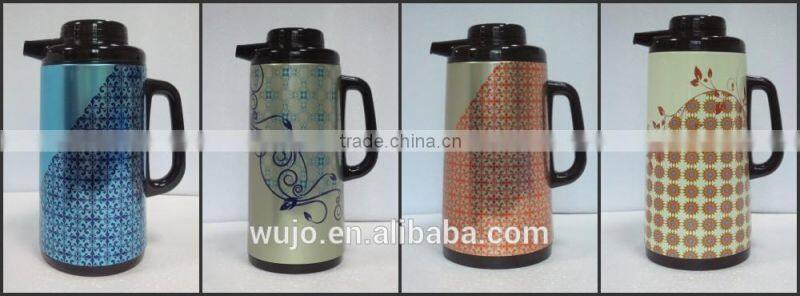 Coffee pot with Pink glass refill , drinking water bottle, steel body or stainless steel body vacuum flask