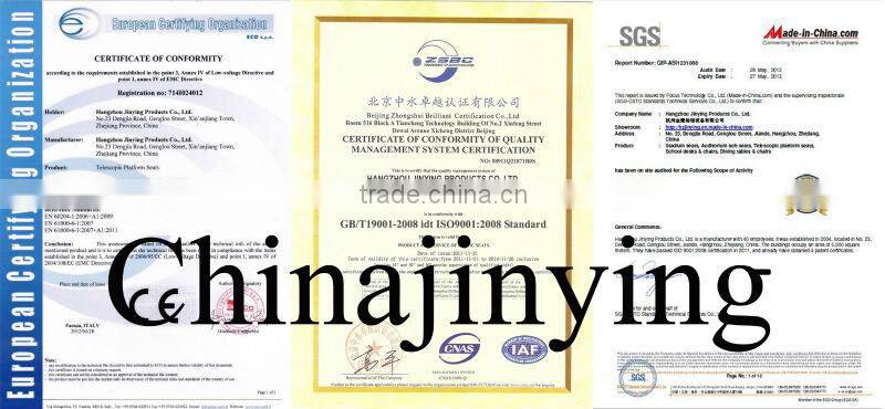 aluminum bleachers stabilizing grandstand with plastic chair