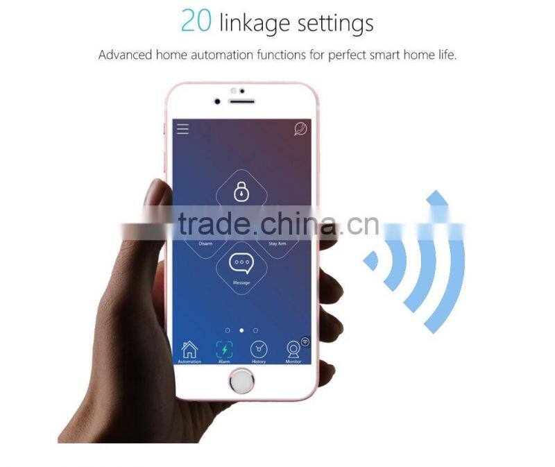 With SOS button on panel two way intercom wireless wifi gsm alarm system control home applications home automation alarm system
