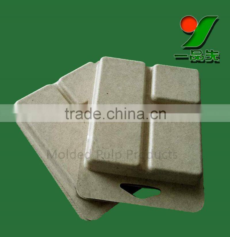 Biodegradable and Compostable Natural Plant Fiber Pulp Molded Cosmetics Trays Packaging