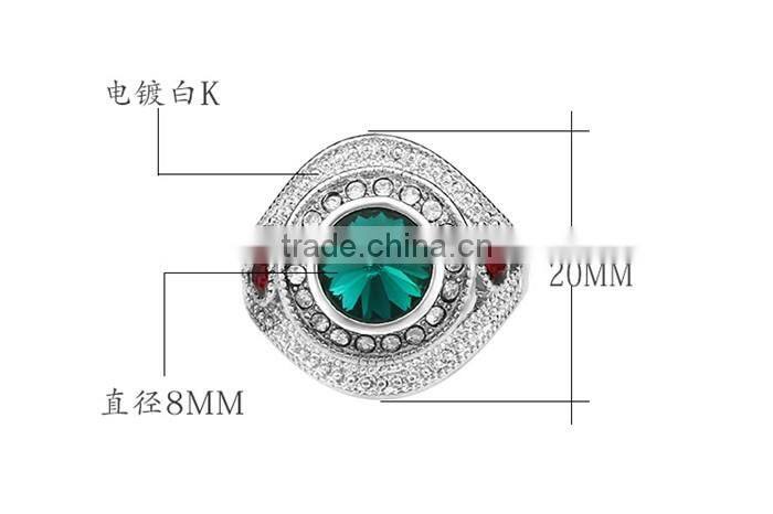One dollar shop fashion jewelry crystal rhinestone zin alloy ring for girls
