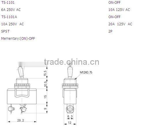 On OFF Medium Toggle switch