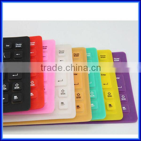 Hot sell wireless silicone waterproof soft bluetooth keyboard for ipad, Multi-color foldable soft computer bluetooth keyboard