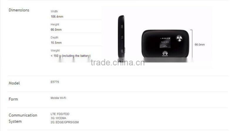 Huawei E5776s-32 FDD800/900/1800/2100/2600Mhz pocket wifi LTE Modem