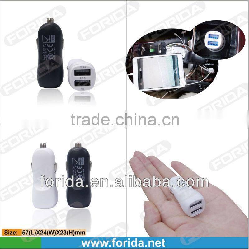 3.1A 2USB mini car charger for iPAD.iphone.
