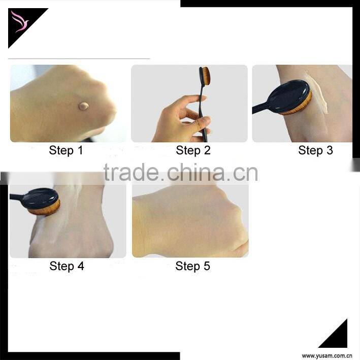 Oval cosmetic foundation cream powder makeup brush