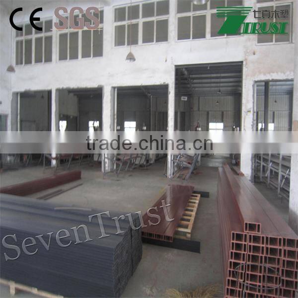 outdoor Anti-UV Wood Plastic Composite pergola with steel insert, beautiful beam corner