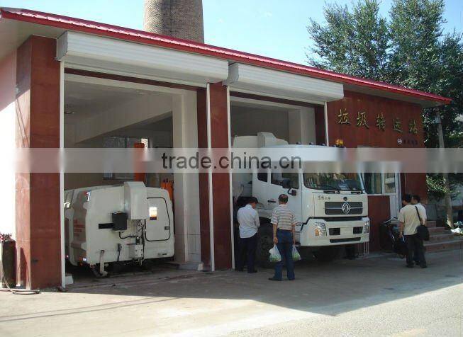 Horizontally lifting compression garbage transfer station