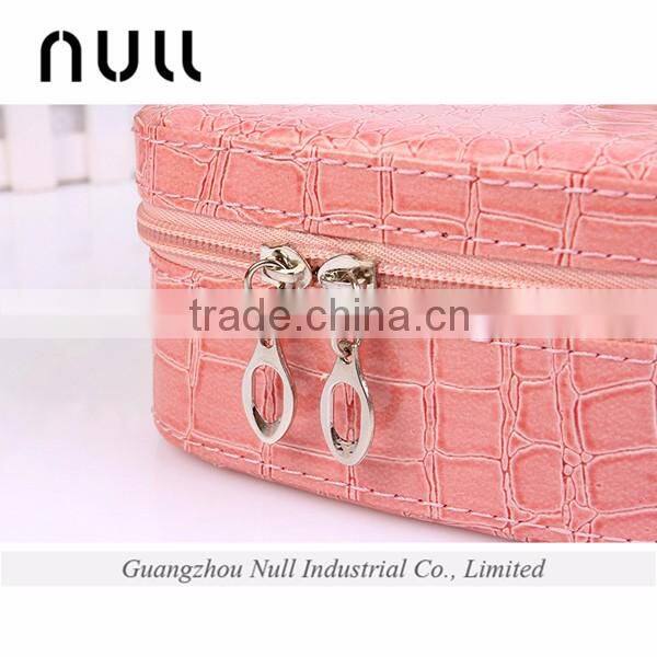 Wholesale promotional small beauty clear leather travel cosmetic bag