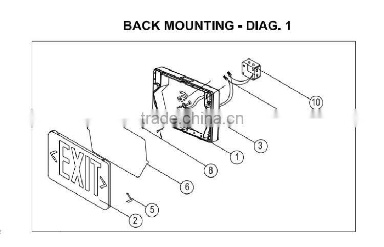 Ni-Cd Battery Best Quality Ceiling Mounted Led Emergency Exit Sign