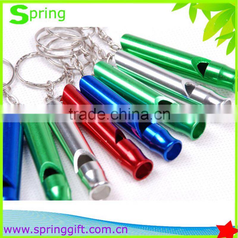 aluminium metal whistle with key ring/ourdoor whistle/ aluminium whistle with keychain