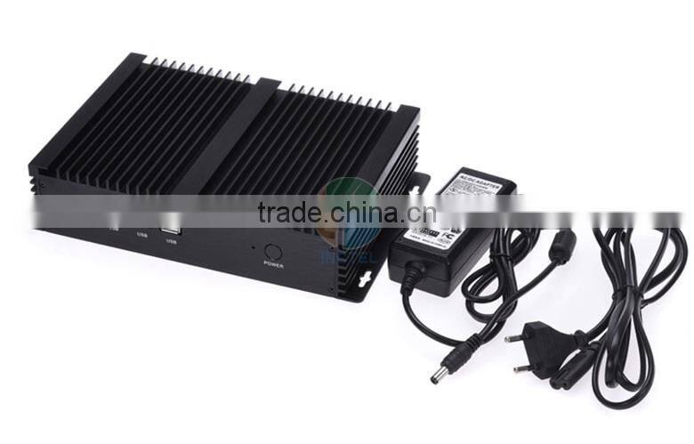 Wholesale fanless mini pc with 2 COM 4 USB 3.0 Intel Celeron 1037u processor 4G RAM 120G SSD