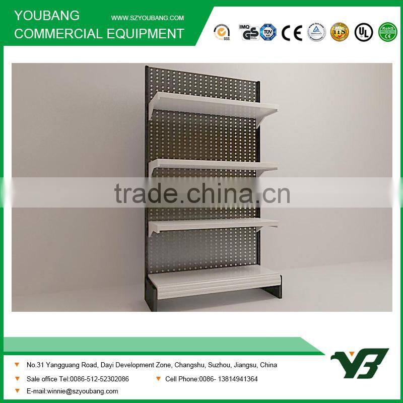 pegboard shelving grocery store shelf