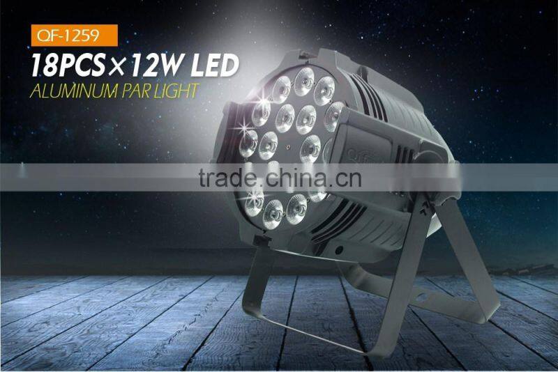 18 pcs 6 in 1 12W RGBWAUV leds aluminum par can night club indoor lights