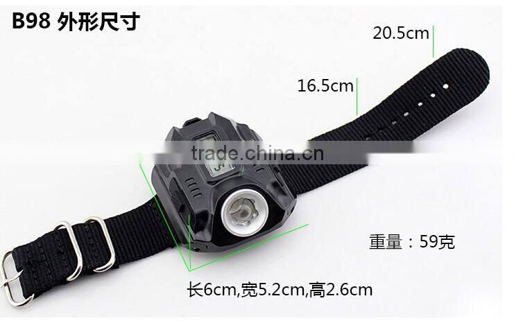 Q5 LED lamp of wrist watches lamp outdoor built-in rechargeable battery night running strong light flashlight