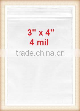 wholesale zlb-23 ZIPLOCK Bags 3x4 Clear Poly BAG RECLOSABLE 100 Baggies 2Mil 3"x4" ZIP LOCK