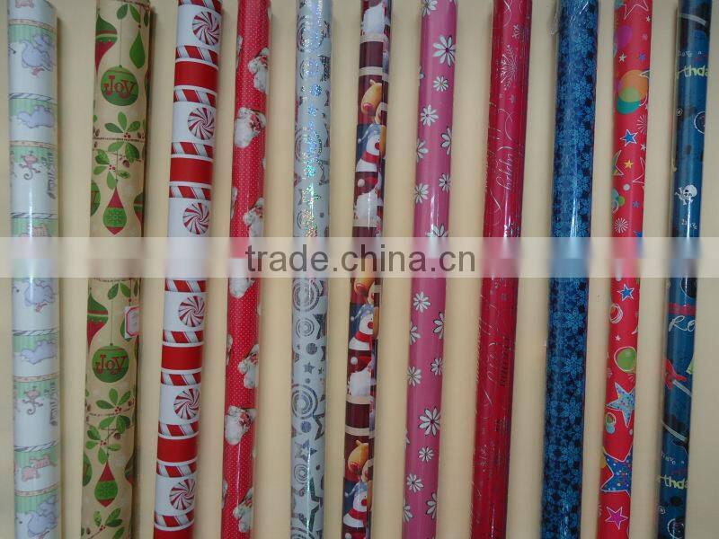 Colorful printed gift wrapping paper for Christmas subject