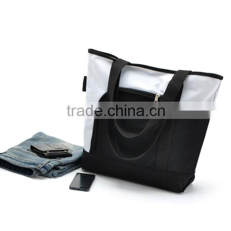 High quality 2016 fashion polyester waterproof promotional cheap logo shopping bag