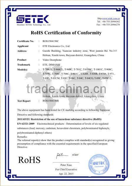 10 inch touch button door bell / door phone 10"tft-lcd 4-wire 7 inch color video door phone